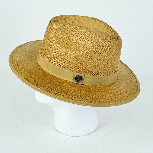 Bruno Capelo  Mens 7.5" 75/8 Straw Amish Hat X-Large Tan & Red Farmer Style - Picture 4 of 12